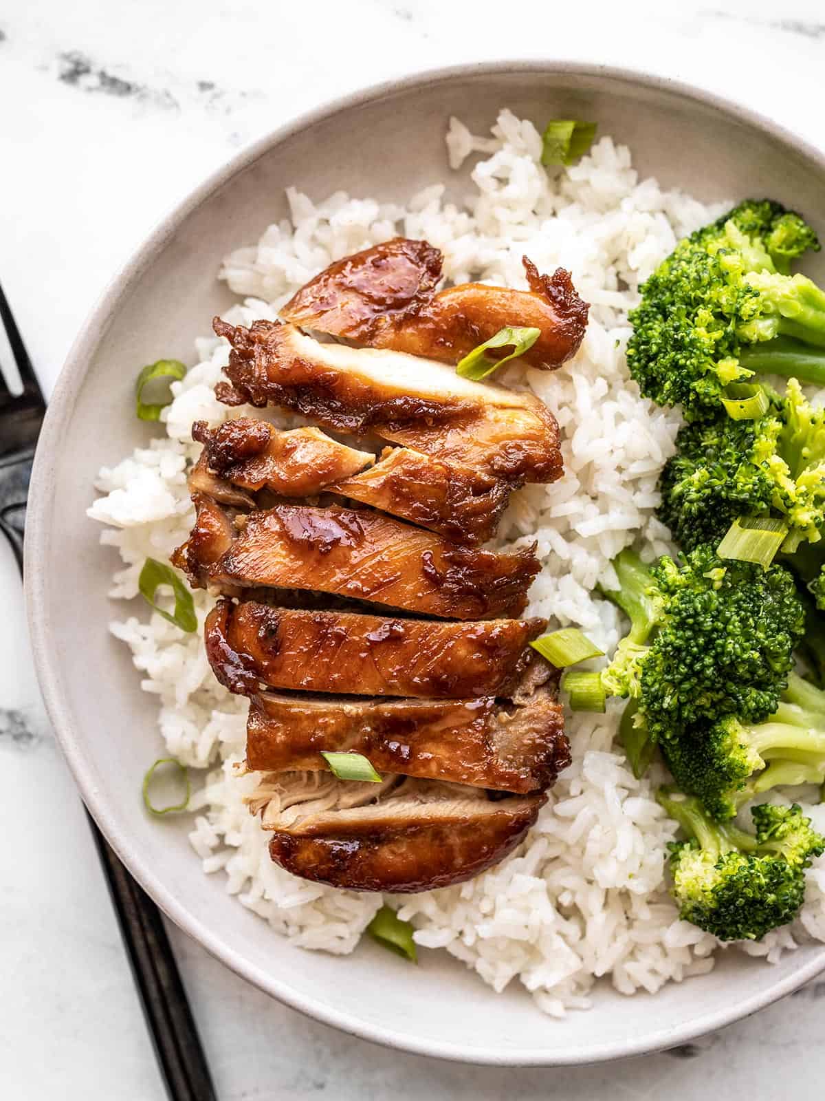 Family Style: Grilled Chicken Thighs w/ Rice and Steamed Broccoli